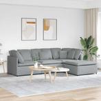 vidaXL Modulaire bank met voetenbank en kussens stof, Huis en Inrichting, Banken | Bankstellen, Verzenden, Nieuw, Stof