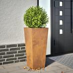 vidaXL Plantenbak 35x35x75 cm weervast staal, Verzenden, Nieuw, Metaal
