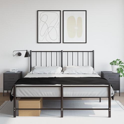vidaXL Nachtkastjes 2 st 36x39x50,5 cm staal, Huis en Inrichting, Slaapkamer | Nachtkastjes, Nieuw, Minder dan 45 cm, Metaal of Aluminium