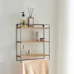 [en.casa] Wandrek Skovbo 43x37,5x11 cm zwart en houtkleurig, Verzenden, Nieuw