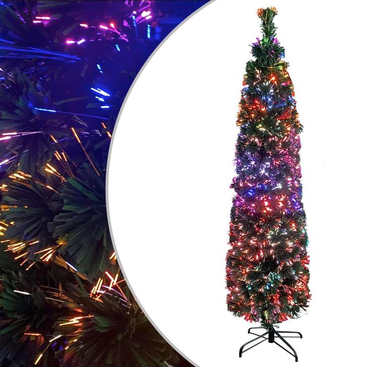 vidaXL Kunstkerstboom met standaard smal 180 cm glasvezel, Diversen, Kerst, Nieuw, Verzenden
