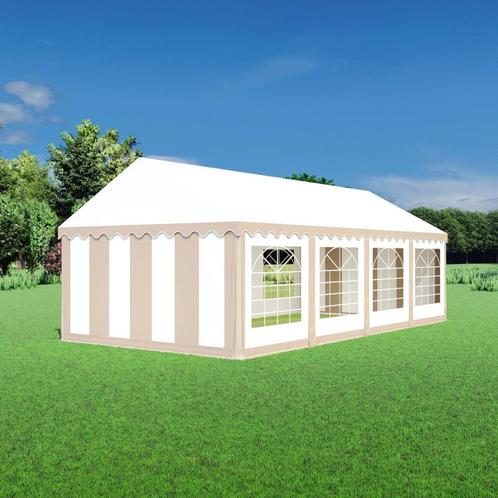 Partytent 4x8 PVC - Classic | Zandkleur / wit, Tuin en Terras, Partytenten, 4 tot 6 meter, 8 meter of meer, 2 meter of meer, Nieuw