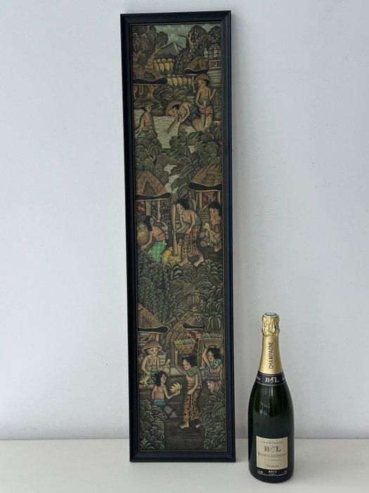 Wanddecoratie - Indonesië - Een groot Balinees schilderij, Antiek en Kunst, Kunst | Niet-Westerse kunst