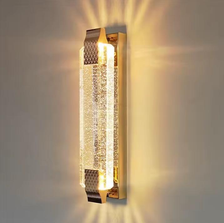 LED Wandlamp 38cm –Moderne Gouden Kristal en Metaal 12W Warm, Huis en Inrichting, Lampen | Spots, Nieuw, Verzenden