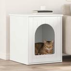 vidaXL Kattenhuis Wit 53 x 52 x 62 cm Bewerkt hout, Dieren en Toebehoren, Katten-accessoires, Verzenden, Nieuw