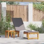 vidaXL Ligbed met tafel en kussen massief acaciahout, Tuin en Terras, Ligbedden, Verzenden, Nieuw