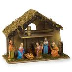 Kerststal | Decoris (Hout, Polyresin, 9 delig), Diversen, Kerst, Verzenden, Nieuw