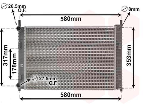 RADIATOR VOOR FORD FIESTA VI JHS 2002-2005 1214085, Auto-onderdelen, Airco en Verwarming, Nieuw, Ophalen of Verzenden