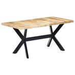 vidaXL Eettafel 160x80x75 cm massief ruw mangohout, Huis en Inrichting, Tafels | Eettafels, Verzenden, Nieuw