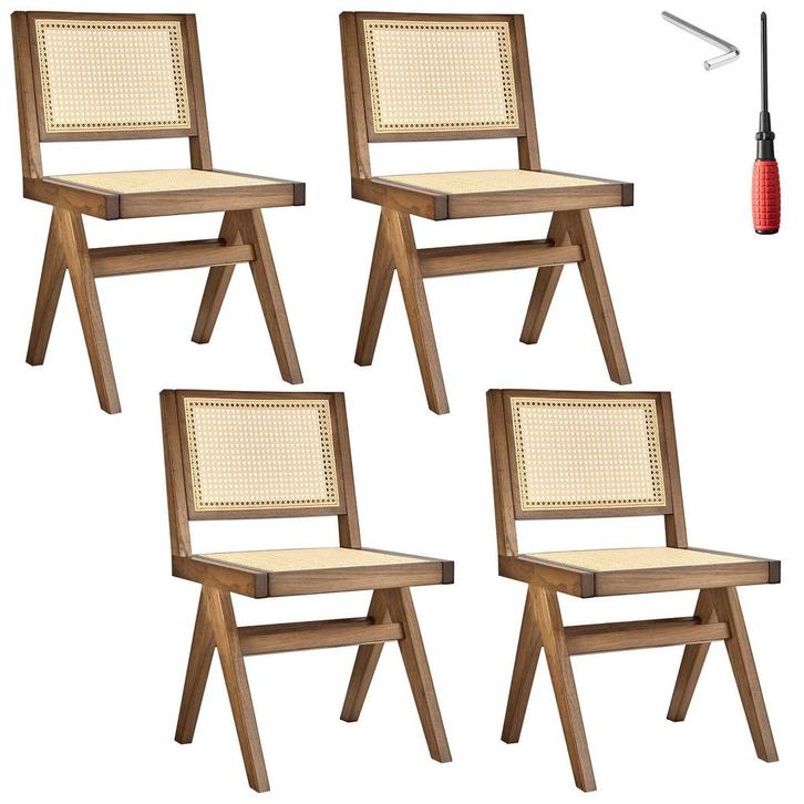 Houten stoel Lizzy met Weens vlechtwerk in boho-stijl - lich, Huis en Inrichting, Stoelen, Verzenden
