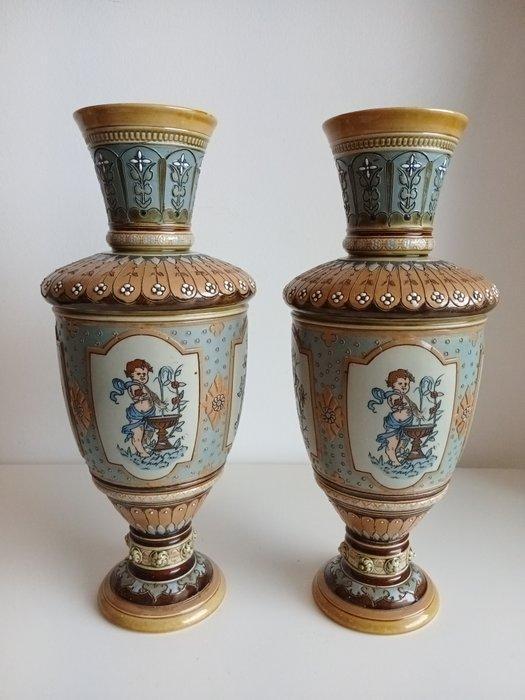 Villeroy & Boch - Vaas (2) - Porselein - Mettlach Villeroy &, Antiek en Kunst, Antiek | Glas en Kristal