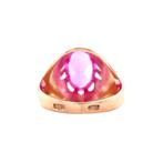 Roségouden vintage ring met saffier 14 krt, Ophalen of Verzenden, Nieuw