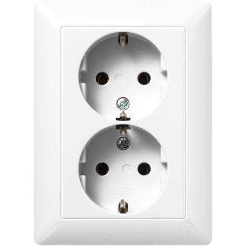 JUNG AS500 Wandcontactdoos + randaarde 2V Alpine wit, Doe-het-zelf en Verbouw, Elektra en Kabels, Nieuw, Ophalen of Verzenden
