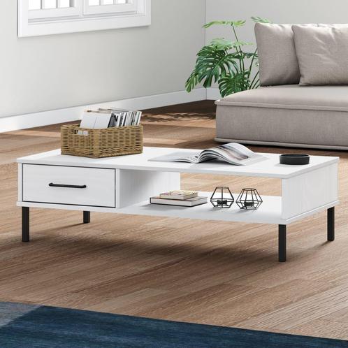 vidaXL Salontafel met metalen poten OSLO massief grenenhout, Huis en Inrichting, Tafels | Salontafels, Nieuw, 50 tot 100 cm, Grenenhout