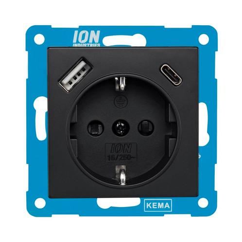 ION | Wandcontactdoos RA | met USB en USB-C, Doe-het-zelf en Verbouw, Elektra en Kabels, Nieuw, Ophalen of Verzenden
