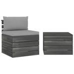 vidaXL 2-delige Loungeset met kussens pallet massief, Verzenden, Nieuw, 2 zitplaatsen, Loungeset