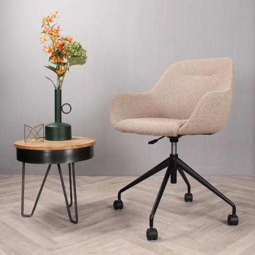 Milan bureaustoel bouclé - beige, Huis en Inrichting, Stoelen, Nieuw, Ophalen of Verzenden