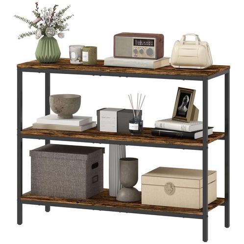 TRUUSK Console Tafel, Bijzettafel Met 3-laags Plank, Spaanpl, Huis en Inrichting, Tafels | Bijzettafels, Nieuw, Verzenden