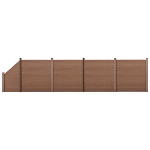 HKC Schuttingpanelen set vierkant/schuin 183x799cm bruin, Tuin en Terras, Tuinschermen, Nieuw, Verzenden