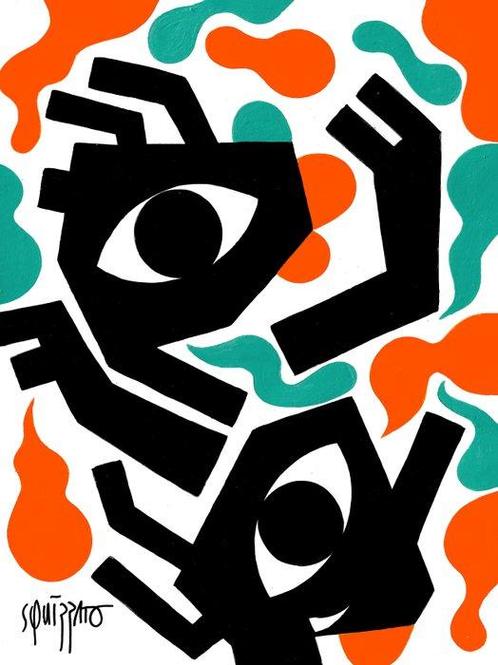 Antony Squizzato - Chasser lintrus, Antiek en Kunst, Kunst | Schilderijen | Modern