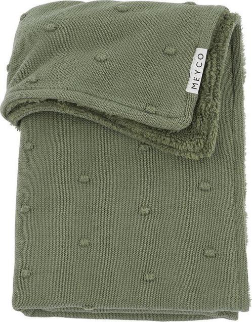 Meyco Baby Mini Knots teddy wiegdeken - forest green - 75x10, Kinderen en Baby's, Overige Kinderen en Baby's, Nieuw, Verzenden