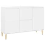 Dressoir Bewerkt Hout Wit - Retourdeal - Stijlvol!, Huis en Inrichting, Kasten | Dressoirs, 100 tot 150 cm, Nieuw, Ophalen of Verzenden