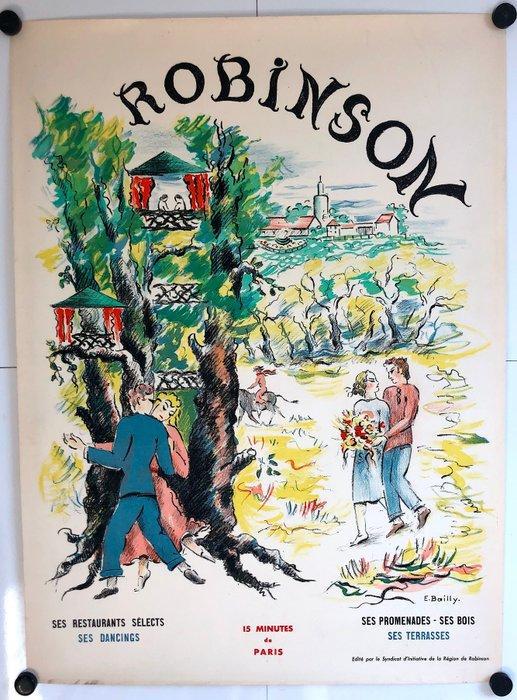 E. Bailly - Robinson – Ses restaurants selects – affiche, Antiek en Kunst, Kunst | Tekeningen en Foto's