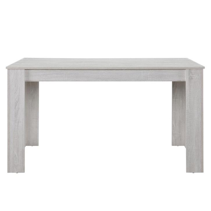 [en.casa] Eettafel Nora 140x90x77 cm eikenkleurig wit, Huis en Inrichting, Tafels | Eettafels, Verzenden