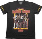 shirts - Kiss  Love Gun Stars T-shirt - Size L Black, Zo goed als nieuw, Verzenden