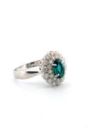 Zonder Minimumprijs - Ring - 18 karaat Witgoud Smaragd -, Sieraden, Tassen en Uiterlijk, Ringen, Nieuw