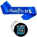 Sjerp Daddy to Be blauw met witte tekst, Verzenden, Nieuw, Versiering, Geboorte of Huwelijk