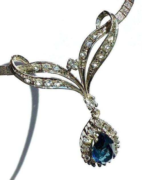 Zonder Minimumprijs - Halsketting Zilver, Vintage saffier, Sieraden, Tassen en Uiterlijk, Kettingen