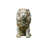 Leeuw - polystone beeld - 67 cm - wit - rustieke afwerking, Tuin en Terras, Tuinbeelden, Ophalen of Verzenden, Nieuw