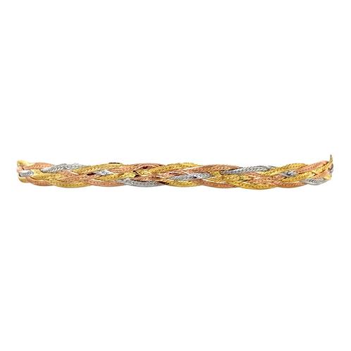 Vintage tricolour gouden armband 14 krt, Sieraden, Tassen en Uiterlijk, Armbanden, Nieuw, Ophalen of Verzenden