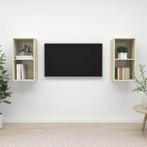 vidaXL Tv-wandmeubelen 2 st spaanplaat sonoma eikenkleurig, Minder dan 50 cm, Verzenden, Nieuw, Minder dan 100 cm
