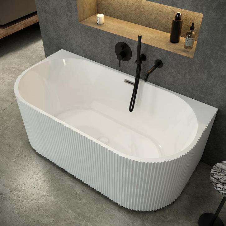 Half vrijstaand bad Lorenzo 170x80x58cm glans wit acryl met, Doe-het-zelf en Verbouw, Sanitair, Verzenden