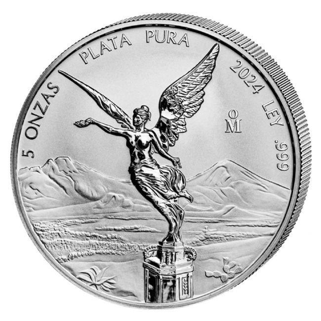 Mexico. 2024 5 Onza Mexican Silver Libertad Reverse Proof, Postzegels en Munten, Edelmetalen en Baren