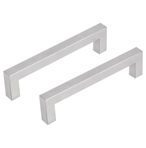 Differnz meubelgreep vierkant 128 mm mat chroom 2 stuks, Doe-het-zelf en Verbouw, Hang- en Sluitwerk, Verzenden