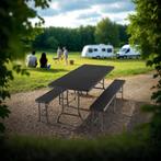 Campingtafelset Vani inklapbaar in wicker-look - zwart-wicke, Caravans en Kamperen, Kampeeraccessoires, Verzenden, Nieuw