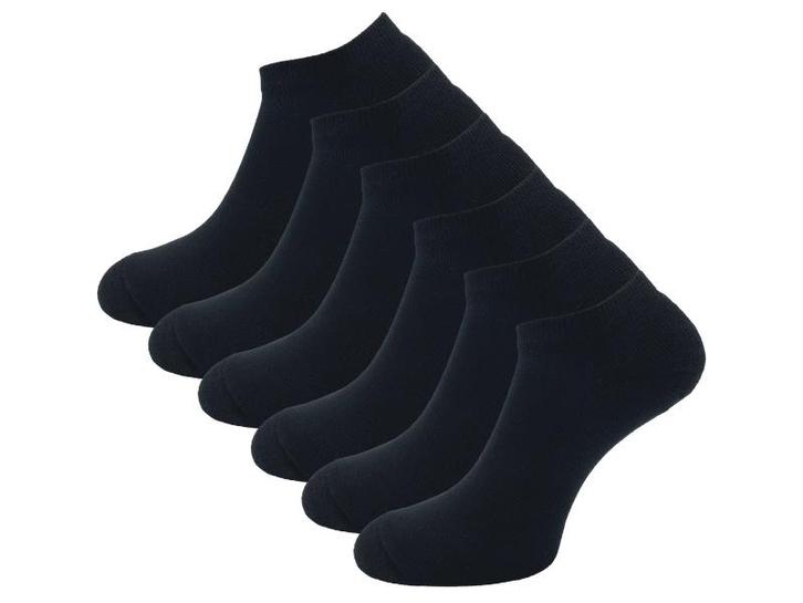 6 paar Badstof sneakersokken - SQOTTON® - Zwart, Kleding | Heren, Sokken en Kousen, Verzenden