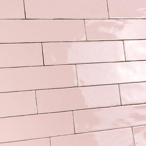 Langwerpige glans roze handvormtegels visgraat 7,5x30 cm-0,5, Doe-het-zelf en Verbouw, Tegels, Nieuw, Verzenden