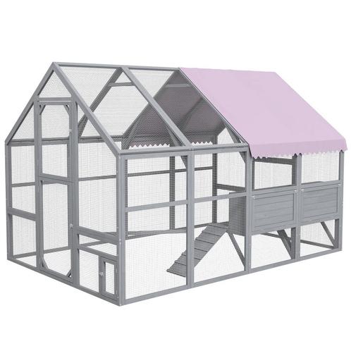 TRUUSK Kippenhok, Vrijloopren, 280 X 185,5 X 188 Cm, Kippenk, Dieren en Toebehoren, Vogels | Toebehoren, Nieuw, Verzenden
