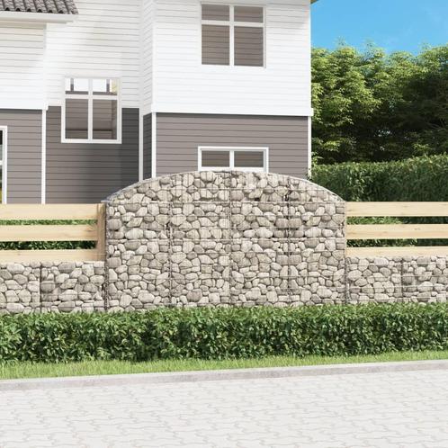 vidaXL Schanskorf gewelfd 200x30x120/140 cm gegalvaniseerd, Tuin en Terras, Bloembakken en Plantenbakken, 100 cm of meer, Nieuw