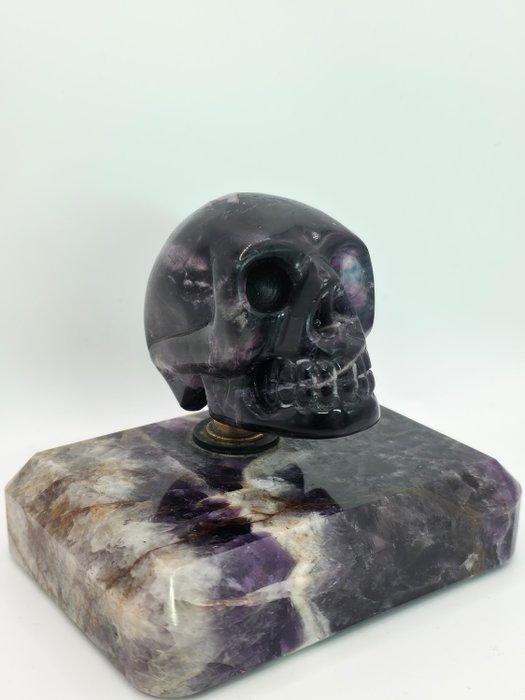 Wunderkammer - sculptuur, Teschio in Fluorite Memento Mori, Antiek en Kunst, Antiek | Boeken en Bijbels