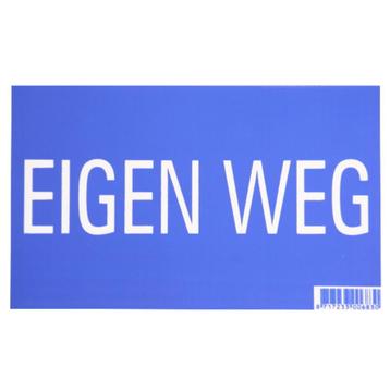 MM Eurotool Bord EIGEN WEG Kunststof - Blauw - 20 x 12 cm