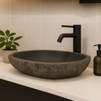 Wasbak | Wastafel | Natuursteen | Ovaal | 46-53x34-40cm, Doe-het-zelf en Verbouw, Sanitair, Verzenden, Nieuw, Steen, Wastafel