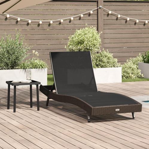 vidaXL Ligstoel 2 pcs Bruin 40 x 40 x 40.5 cm poly rattan, Tuin en Terras, Ligbedden, Nieuw, Verzenden
