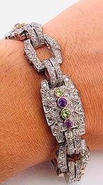 Armband - 9 kt. Roségoud, Zilver Amethist - Diamant, Sieraden, Tassen en Uiterlijk, Armbanden, Nieuw