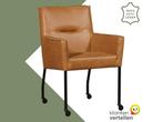 Leren eetkamerstoel Lucky - Vintage Cognac (cognac), Huis en Inrichting, Stoelen, Nieuw, Leer, Ophalen of Verzenden, Eén