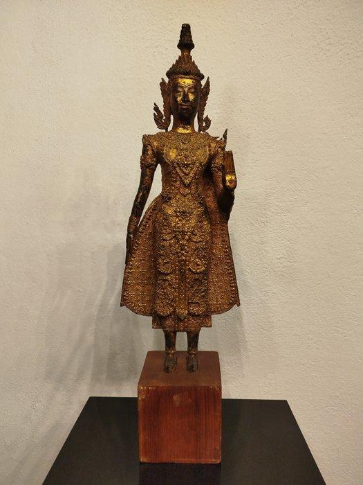 59 cm beeld in verguld brons - Buddha - Rattanakosin -, Antiek en Kunst, Kunst | Niet-Westerse kunst